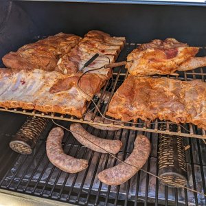 Ribs Chicken Sausage on new grate mod.jpg